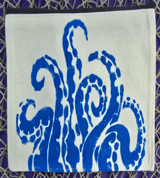 Blue Octopus Pieces Pencil Pouch