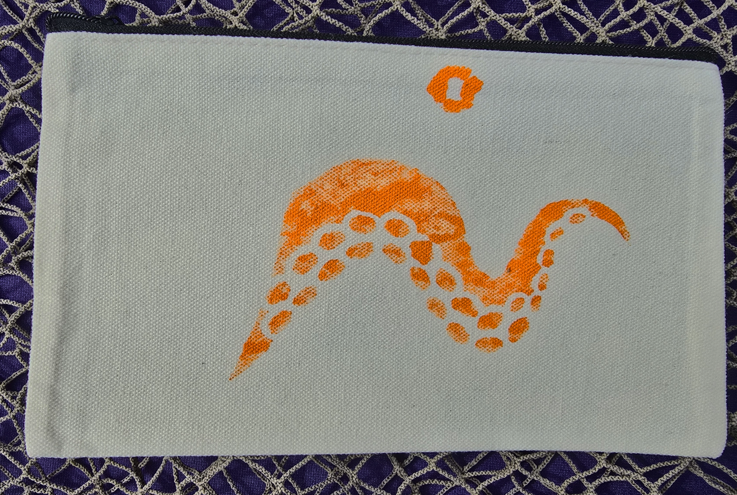 BLOWOUT... Orange octopus pencil pouch