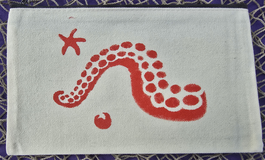 BLOWOUT... Red Octopus Pencil Pouch