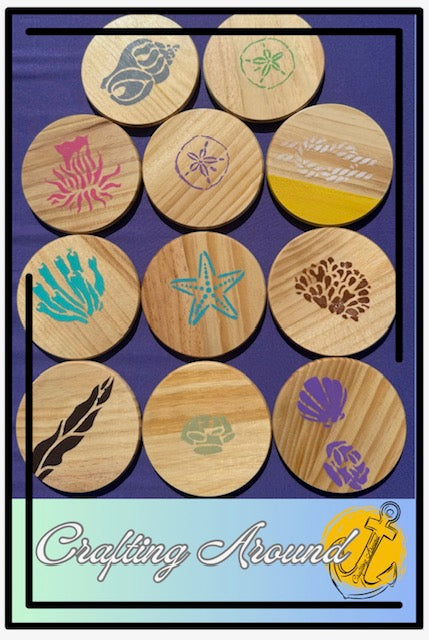 Set of 4 Handmade Round Drink Coasters